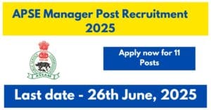 APSE Manager Post Recruitment 2025