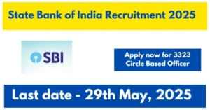 State Bank of India 3323 Circle Based Officer Recruitment 2025